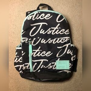 Justice Black and White Patterned Backpack